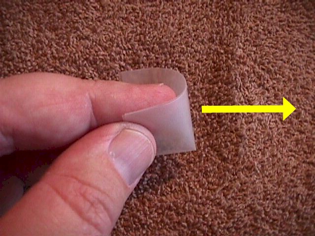 Contraceptive Film folded twice and ready for insertion