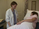 Checking a pregnant woman