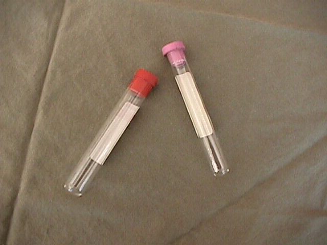 Red and Purple topped blood tubes